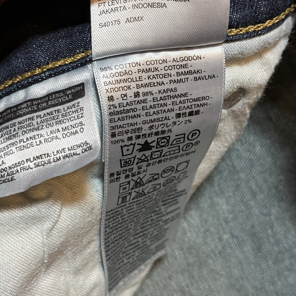 Levis Jeans Mens 29x32 (32x31) Blue Dark Wash 513 Slim Straight Work Casual - Picture 6 of 10